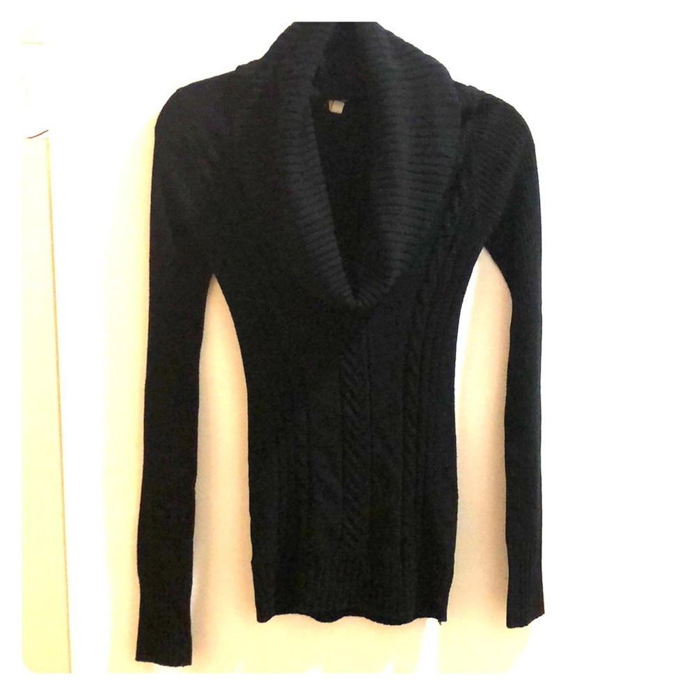 Donating soon! Black Knit Cowl Neck Sweater